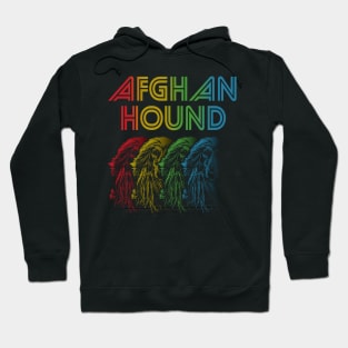 Cool Retro Groovy Afghan Hound Dog Hoodie